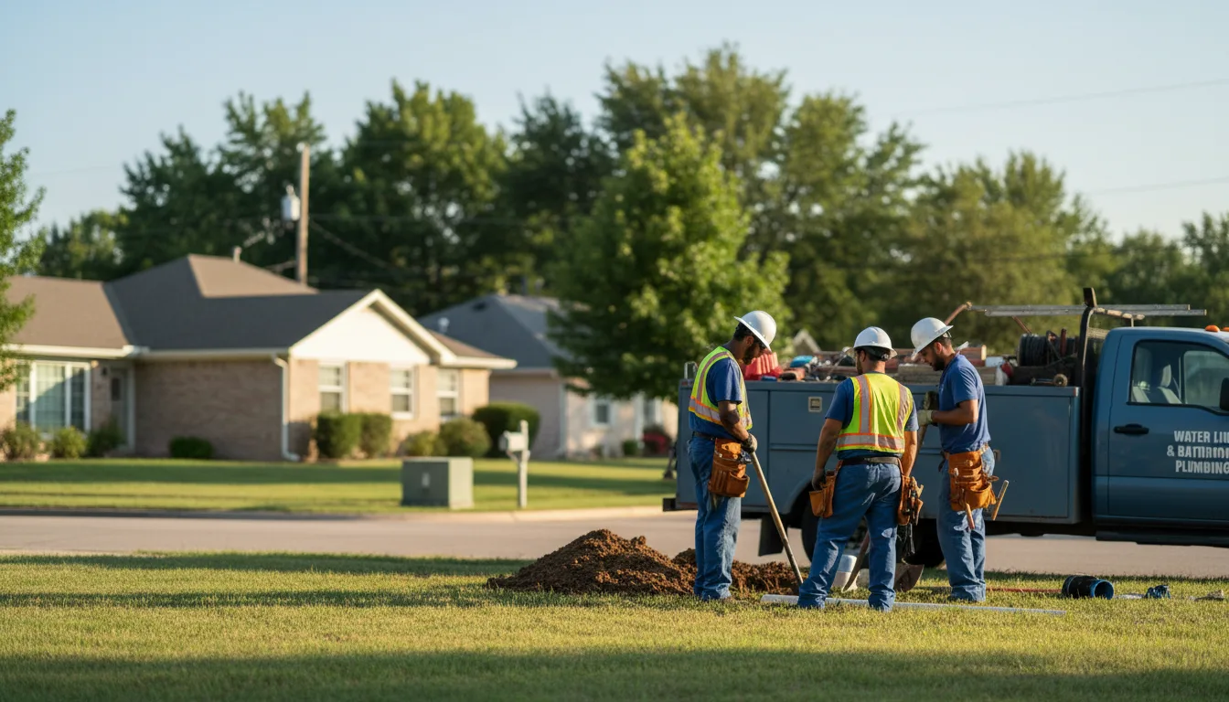 Residential water line and bathroom plumbing service in Marquette, IA